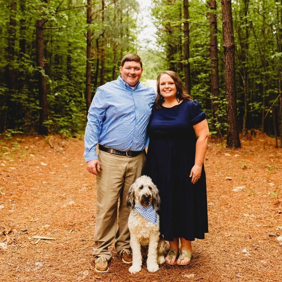 The Yates family with their dog